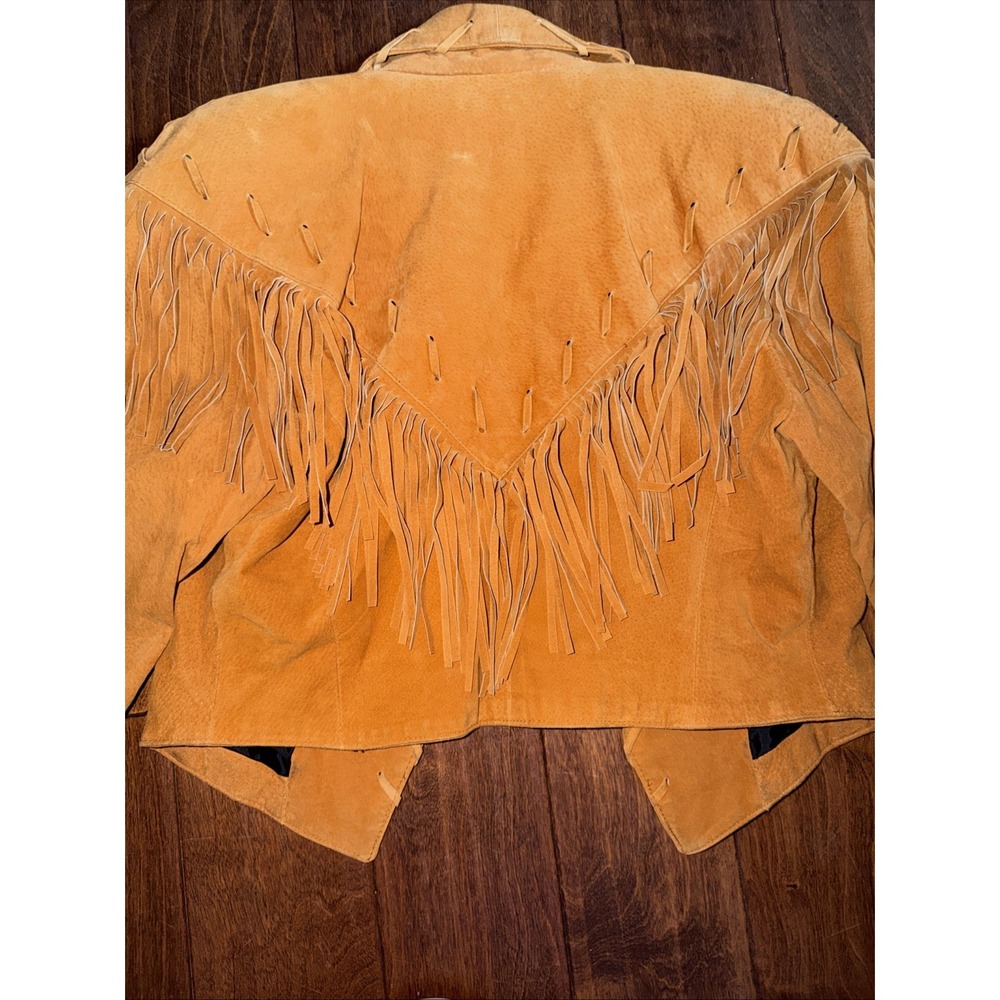 Phoenix Leather Fringe Light Tan‎ Short Large Sized Jacket made in the USA Used - Picture 12 of 12